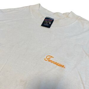 Vintage Tennessee UT Vols Volunteers Long Sleeve Tee Shirt USA Made M STAINED